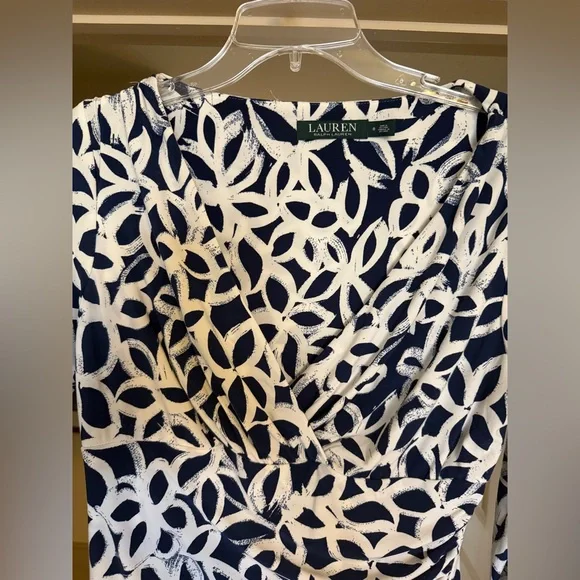 Ralph Lauren Navy and White Patterned Dress - Picture 3 of 7